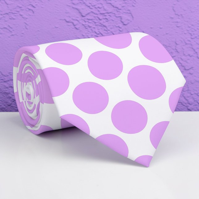 Cravate Blush Pink Polka Dots on White Custom Necktie (Créateur téléchargé)