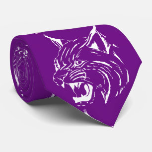 Cravate Bobcat Wild Cat Team Mascot Blanc Sur Toute Couleu