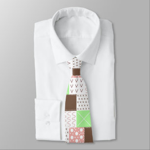 Cravate Boho Brown, Bourgogne, vert et mauve Whimsical