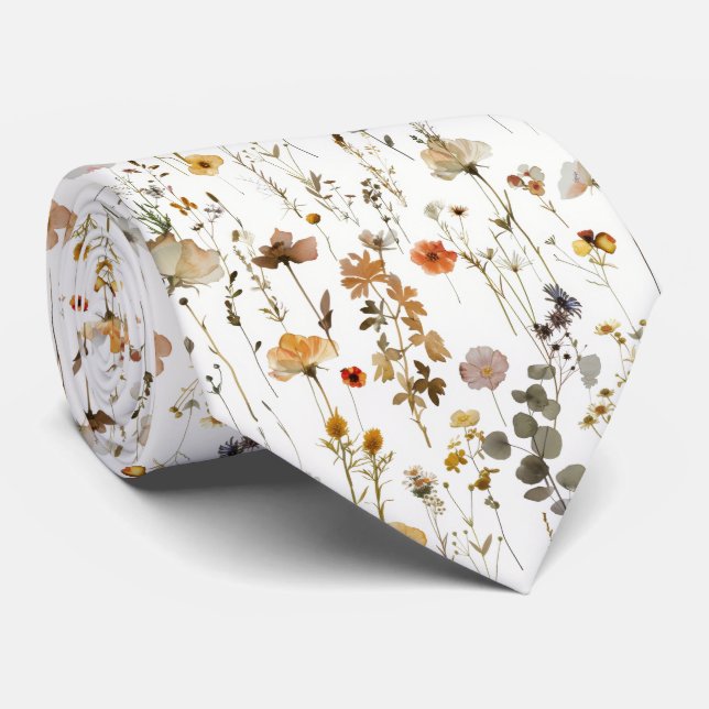 Cravate Boho Fleur Sauvage (Roulé)