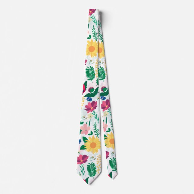 Cravate Boho Fleur sauvage Meadow Floral Design (Devant)