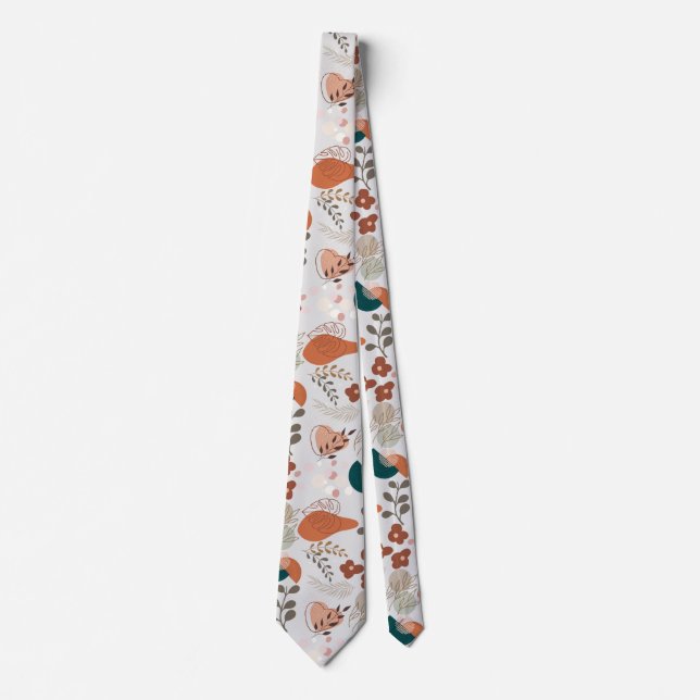 Cravate BOHO Motif esthétique A10 Offwhite BG (Devant)