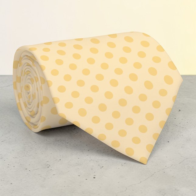 Cravate  Boho Yellow Mini Polka Dots Necktie (Créateur téléchargé)