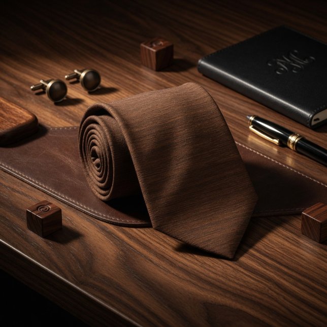 Cravate Bois de luxe acajou brun grain fin de menuiserie d (Créateur téléchargé)
