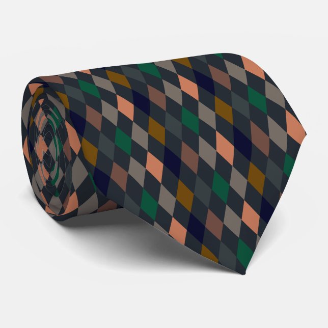 Cravate Bois foncé Harlequin Diamants (Roulé)