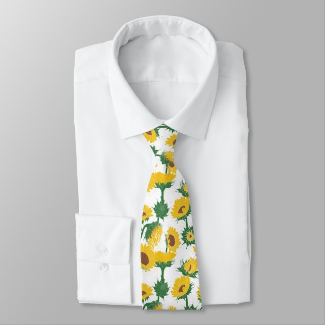 Cravate Bois Imprimer Tournesol jaune (Attaché)