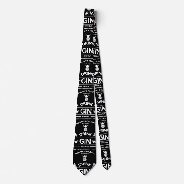 Cravate Boissons Gin | Love Gin | Décor | Service de barre (Devant)