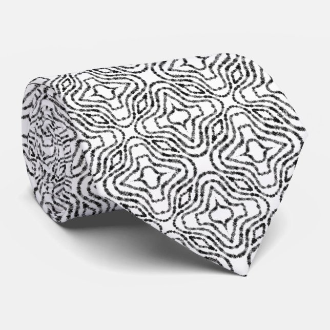 Cravate Boîtes Tachetées Noires à Cordes sur Art Moderne B (Roulé)