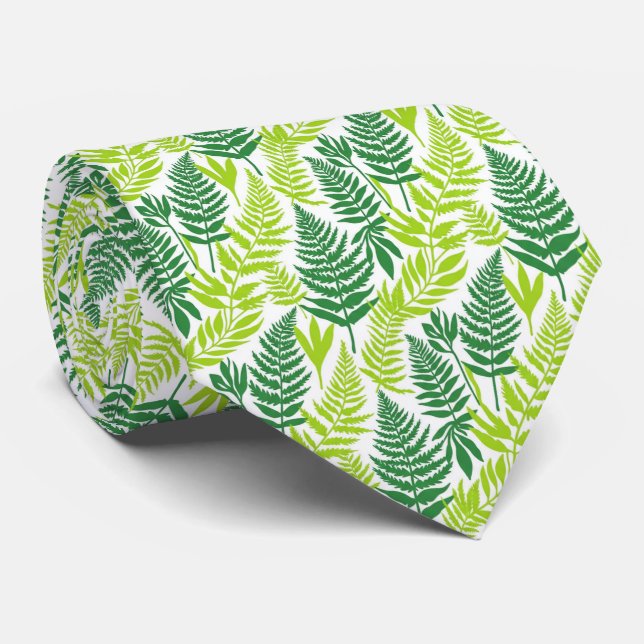 Cravate Bold Citrus Green Statement Botanical Fern Pattern (Roulé)