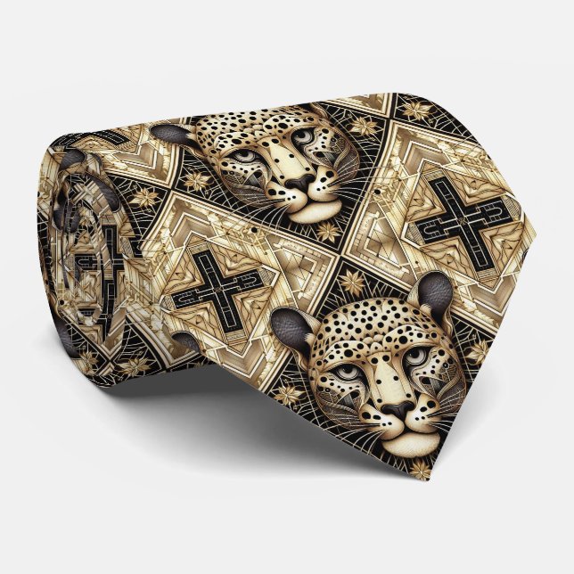 Cravate Bold Leopard Tie | Perfect for a Night on the Town (Roulé)