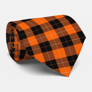 Cravate Bold Orange and Black Buffalo Plaid