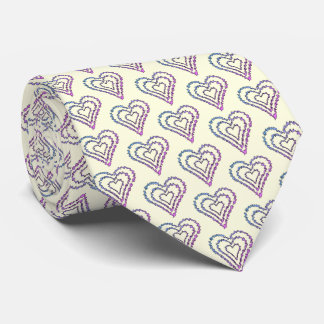 Cravate Bold Rainbow Abstract Heart Pattern