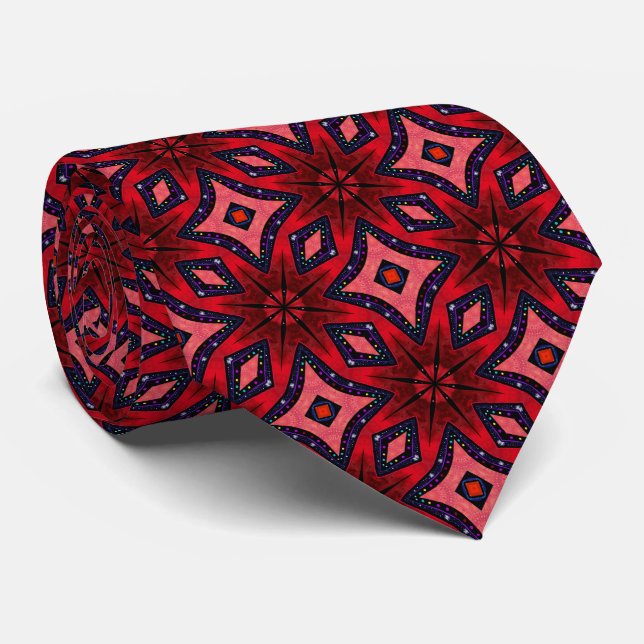 Cravate Bold Red Abstract Poinsettia Neck Tie (Roulé)