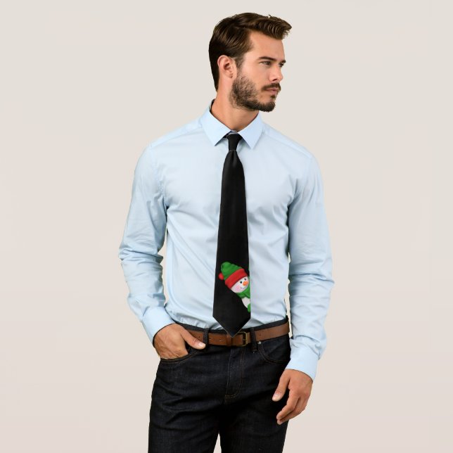 Cravate bonhomme de Noël (En situation)