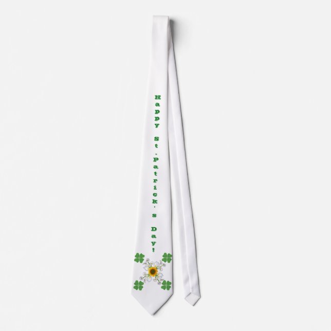 Cravate Bonne Saint Patrick ! Clover avec Calla (Devant)