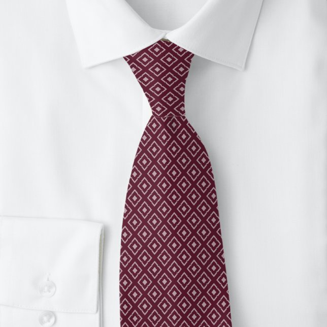 Cravate Bordeaux Diamant Cranté (Créateur téléchargé)