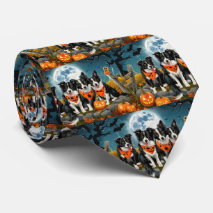 Cravate Border Collie Halloween Épouvantable