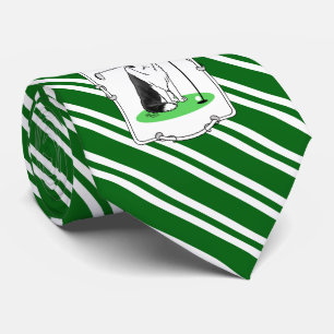 Cravate Bordure Collie Chien Jouer Golf (noir & blanc) Amu