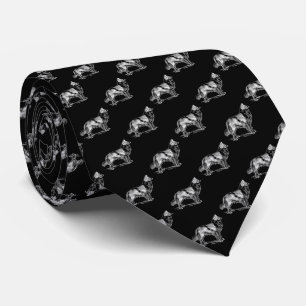 Cravate Bordure Collie Chien noir blanc