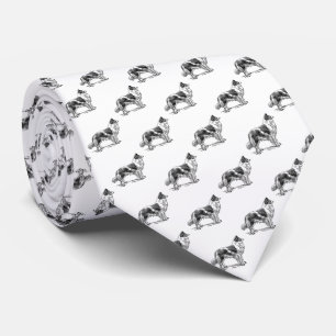 Cravate Bordure Collie Chien noir blanc