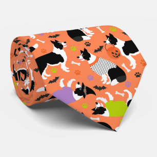 Cravate Bordure Halloween Collie Orange