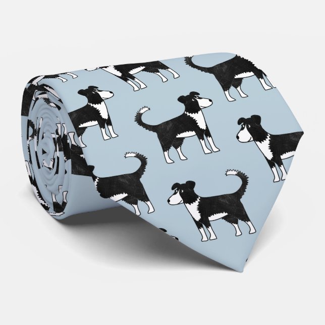 Cravate Bordure mignonne galloise Collie Cheep Chien Motif (Roulé)