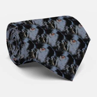 Cravate Bordure noire Collie Chien Visage Animal Art Motif