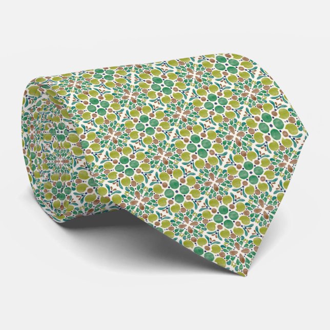 Cravate Botanical Pop - Olive (Roulé)