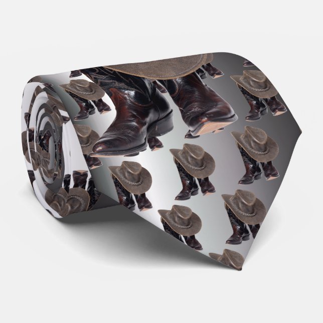 Cravate Bottes et casquette de cowboy (Roulé)