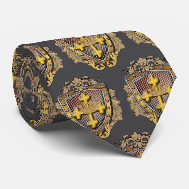 Cravate Bouclier de blason de la famille Valor  (Roulé)