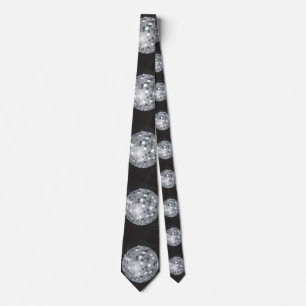 Cravate boule disco argent