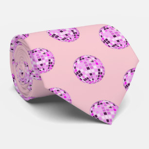 Cravate Boule moderne rose violet Disco Motif Pastel rose