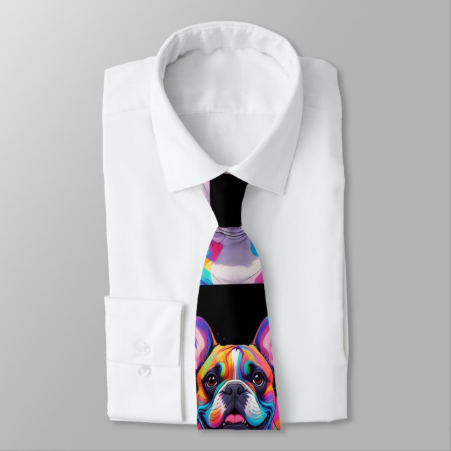 Cravate Bouledogue français Pop Art (Attaché)