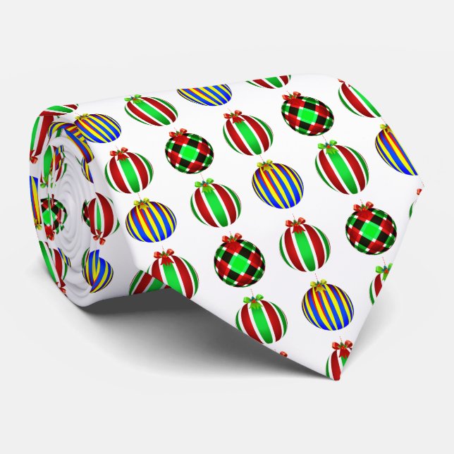 Cravate Boules de Noël Ornement (Roulé)