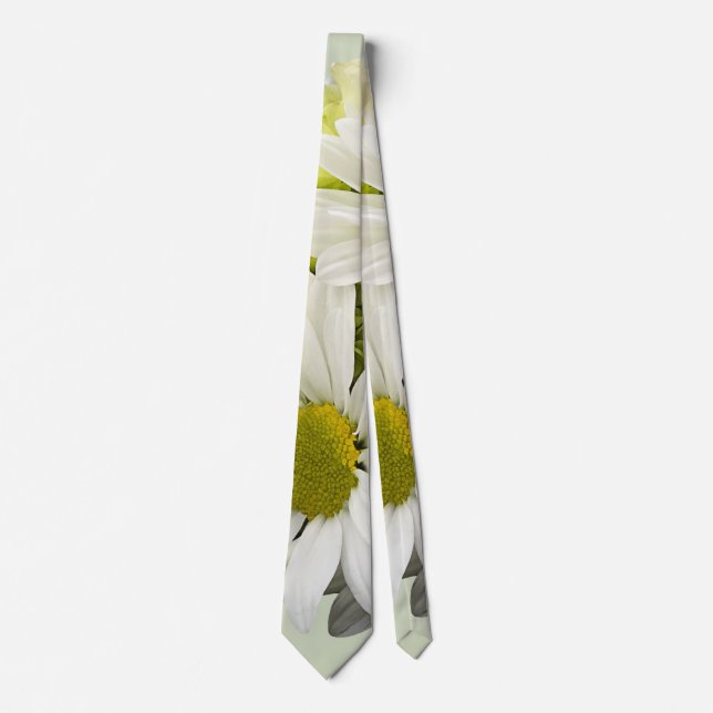 Cravate Bouquet aux teintes de blanc et de jaune (Devant)