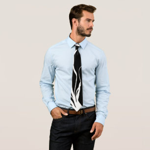 Cravate Bouquet Noir : Abstrait noir et blanc