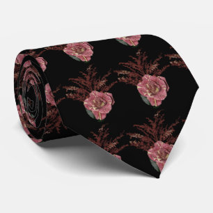 Cravate Bouquet rose