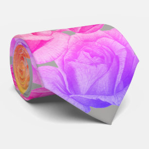 Cravate bourgeons floraux roses et roses brillants et auda