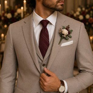 Cravate Bourgogne Élégant Vin Rouge Mariage & Affaires
