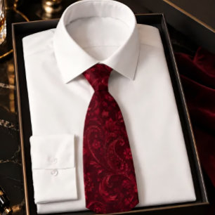 Cravate Bourgogne Luxueux Motif Damassé Sans Couture – Élé