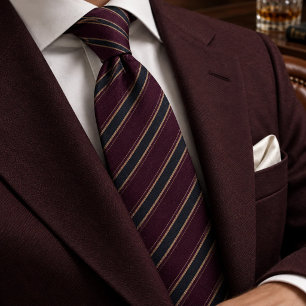 Cravate Bourgogne Navy Classic Heritage Rayure