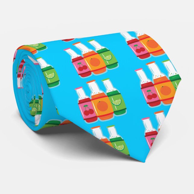 Cravate Bouteilles Pop Soda (Roulé)