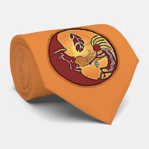 Cravate Bouton paysage - Plume de lune Kokopelli 1