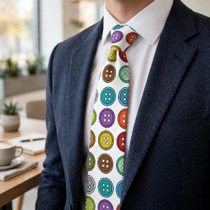 Cravate Boutons de couture colorés Mode Tailleur