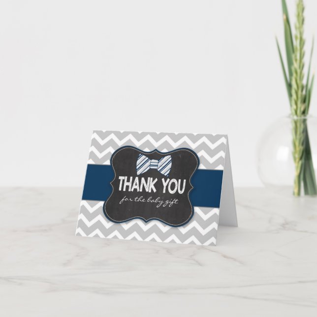 Cravate Bow Chalkboard baby shower cadeau merci no (Devant)