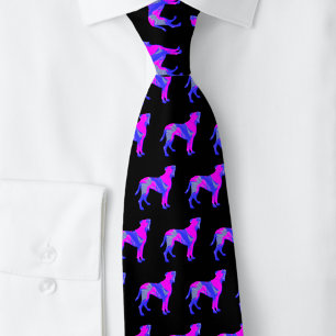 Cravate Boxer Chien mignon rose Silhouette noir