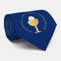 Boy First Communion Royal Blue Faux Gold Chalice