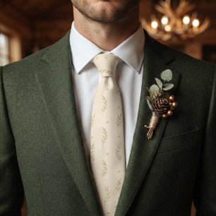 Cravate Branche de Laurier Doré pour Mariage