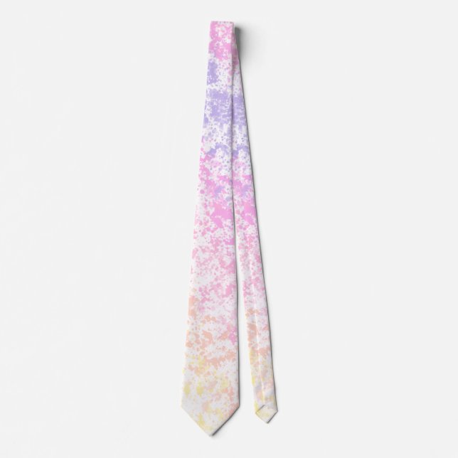 Cravate Branché Pastel Rainbow Splatter (Devant)