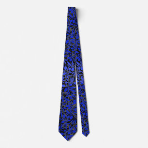Cravate Branches de fruits bleus sur Gris net.2tonesx4 Bla